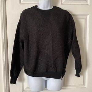 Silence + Noise Anthropologie Oversize Black Pullover Top Asymmetrical Detail XS